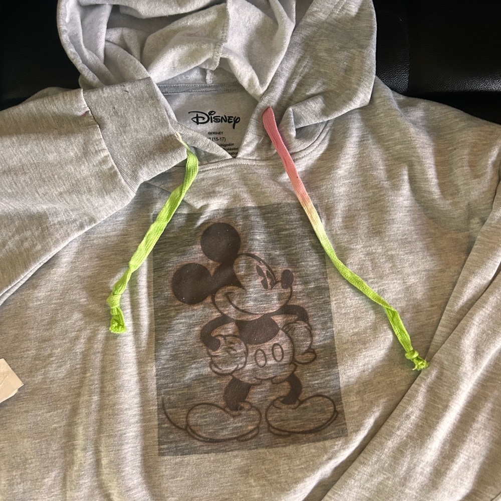 Disney Gray Hoodie with Vintage Mickey Design